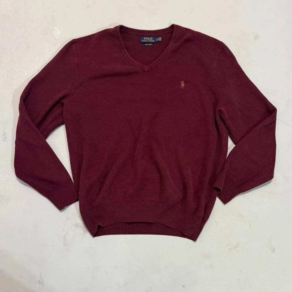 Polo-ralph-lauren Men's Burgundy and Red Jumper
